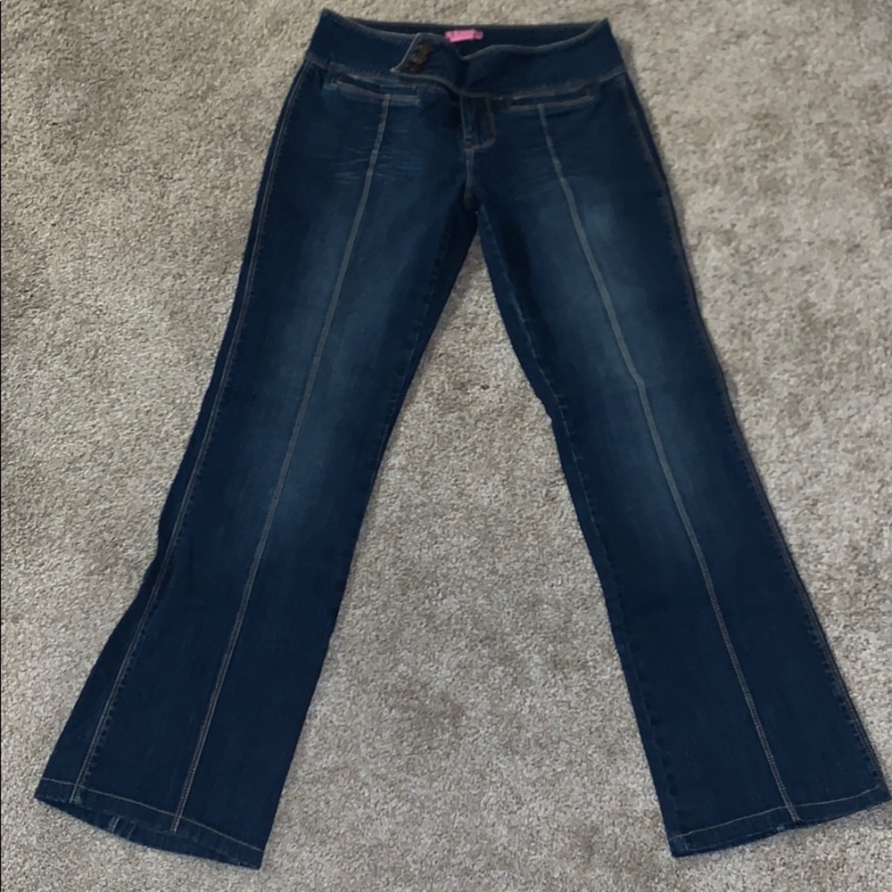 BCBGirl jeans. Very flattering & tummy flattening
